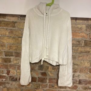 white cropped hoodie